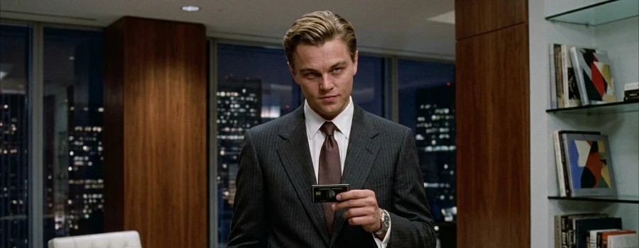 leonardo dicaprio as patrick bateman in american psycho