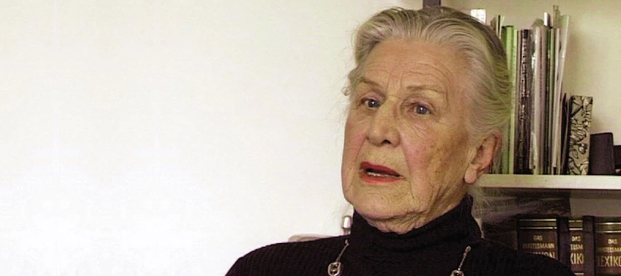 The real Traudl Junge in footage from Blind Spot: Hitler's Secretary